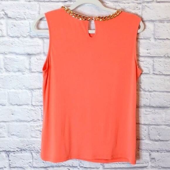 Calvin Klein Sleeveless Chain Top Peach Orange Medium M - Picture 4 of 7